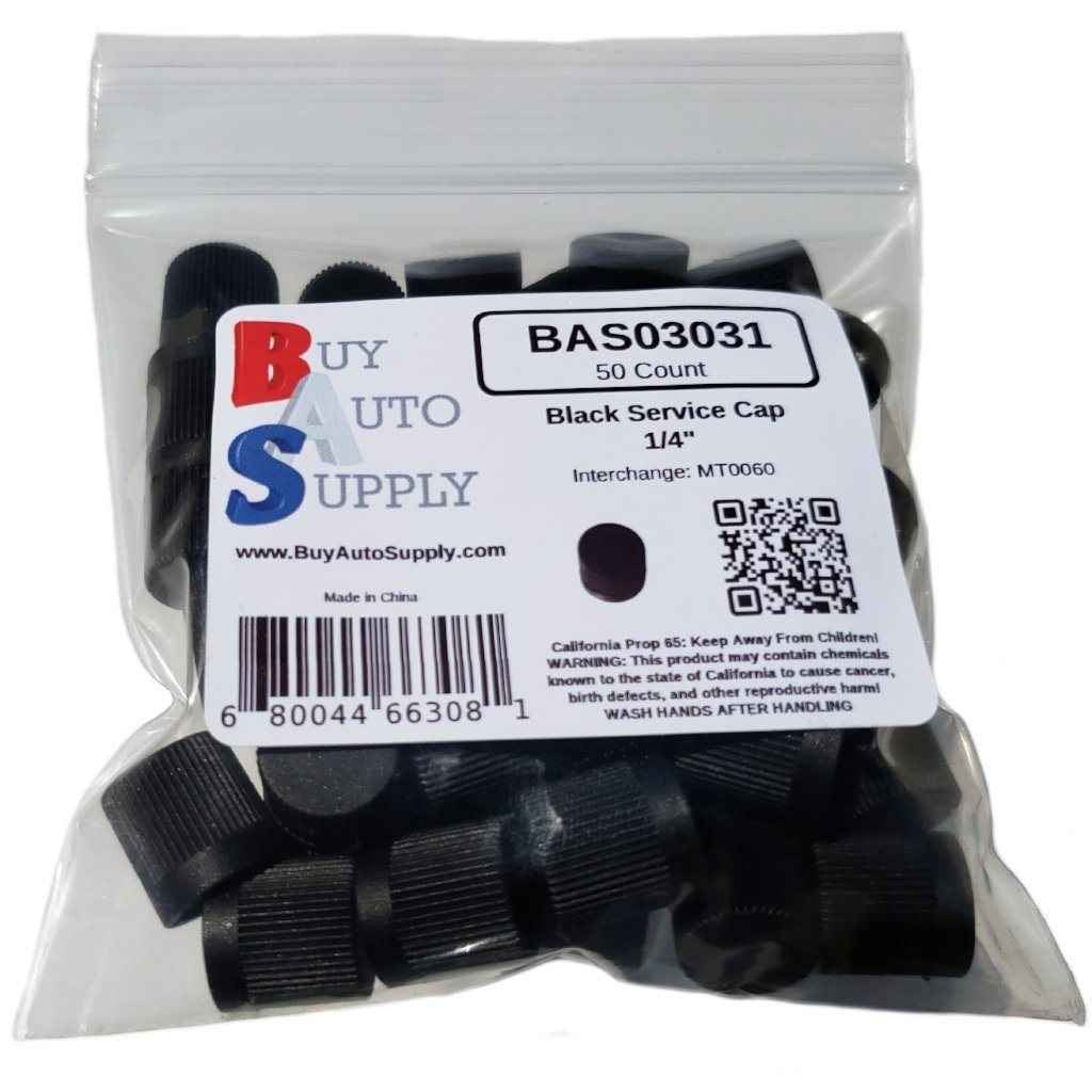 Bag of 50 R12 Black AC Service Cap 1/4" - Interchangess: MT0060
