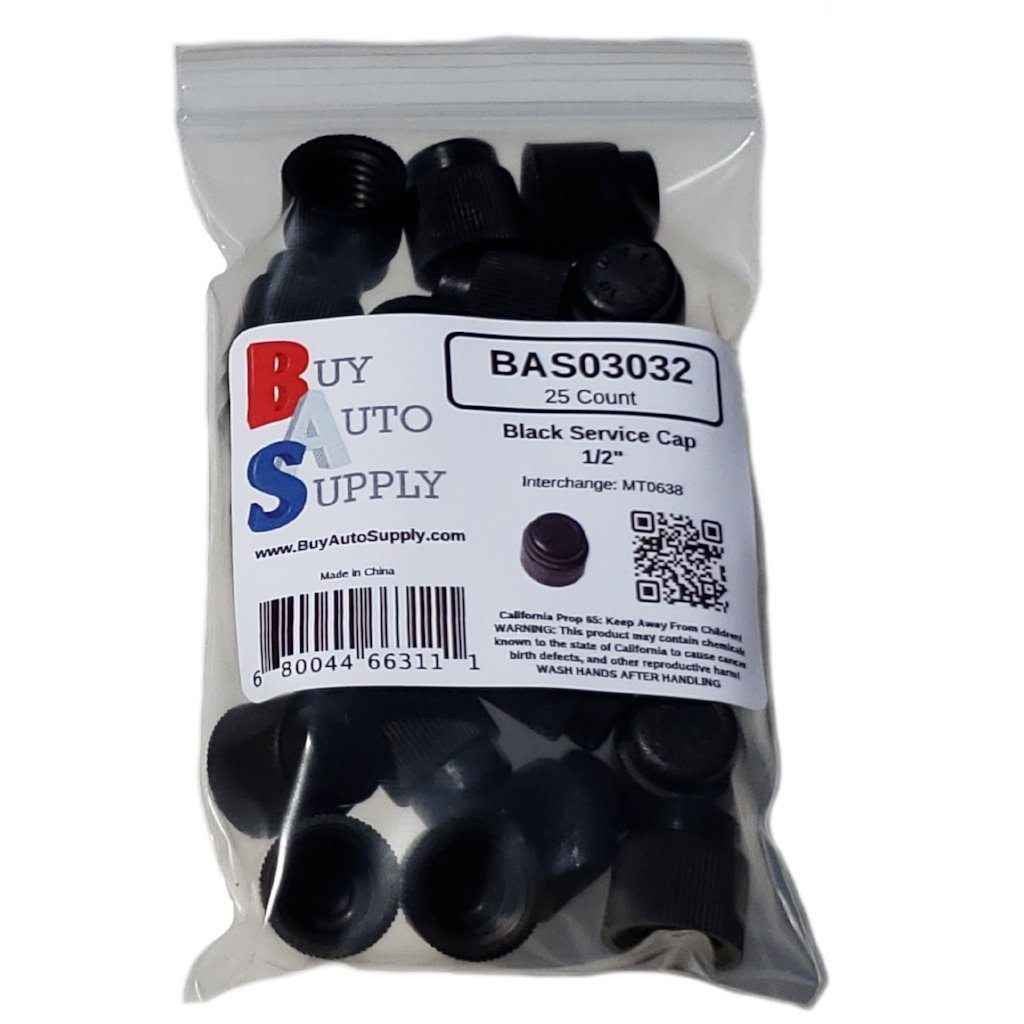 Bag of 25 AC Service Caps - Black ACME 1/2" - R12