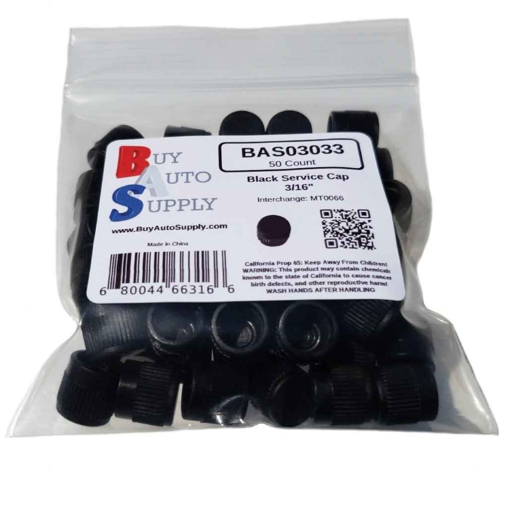 Bag of AC Service Port Caps - Black High Side 3/16" SAE - R12