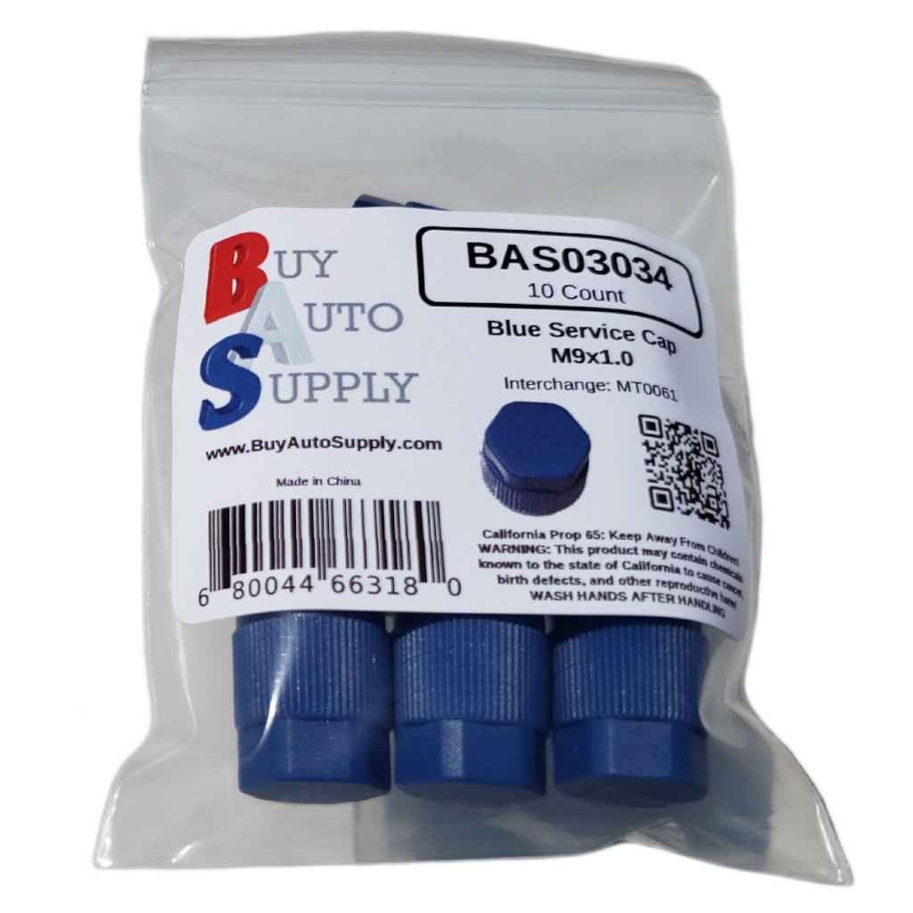 Bag of 10 AC Service Caps Blue Low Side M9x1.0, Interchanges: MT0061, 59932