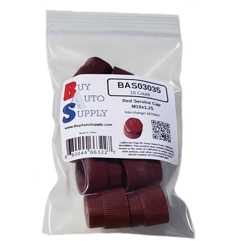 Bag of AC Service Caps - Red High Side M10x1.25 - Interchanges: MT0067, 59933