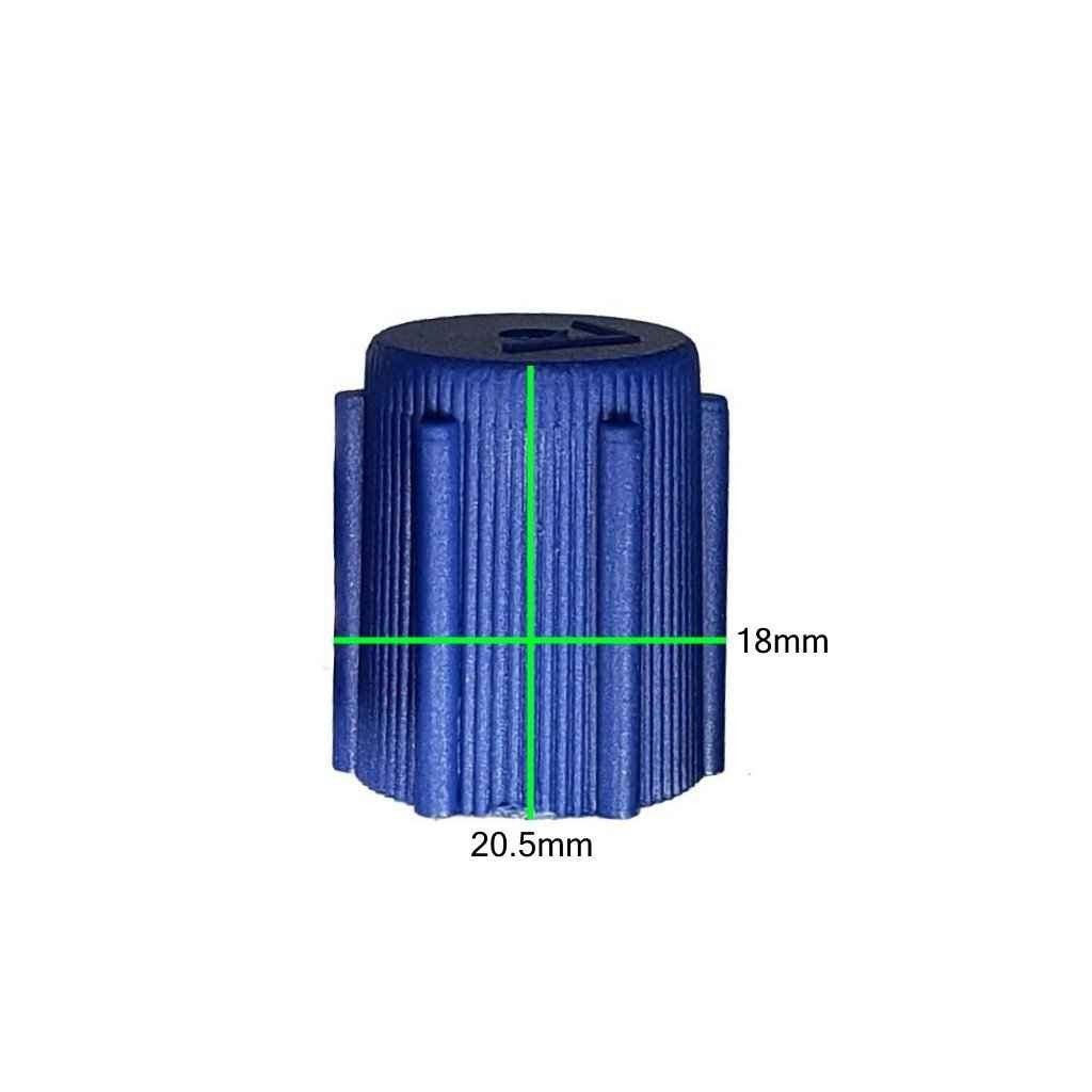 Measurements on AC Service Cap R134a - Blue Low Side M8x1.0