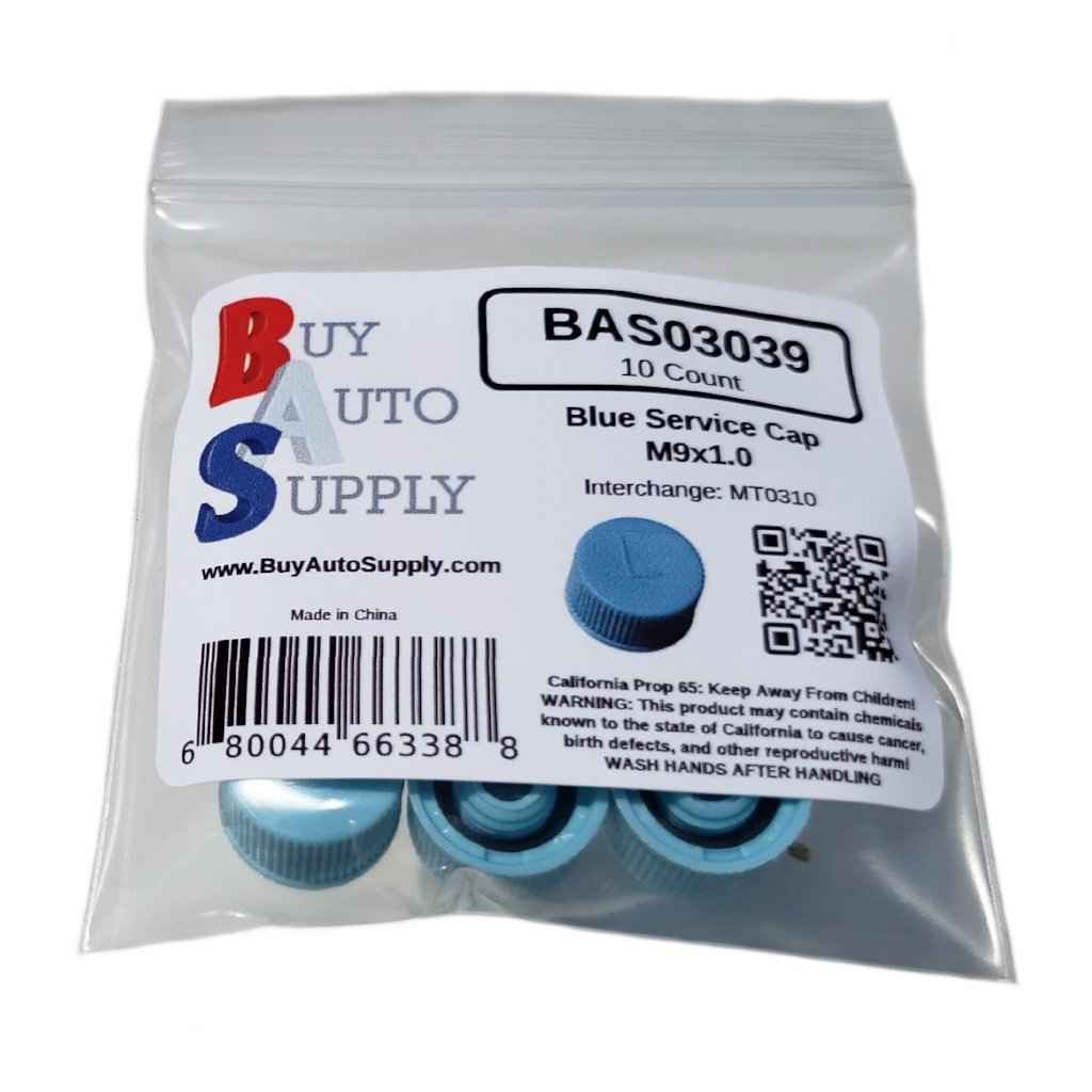 Bag of 10 AC Service Caps R134a - Blue Low Side M9x1.0 - Interchanges: MT0310, 69500