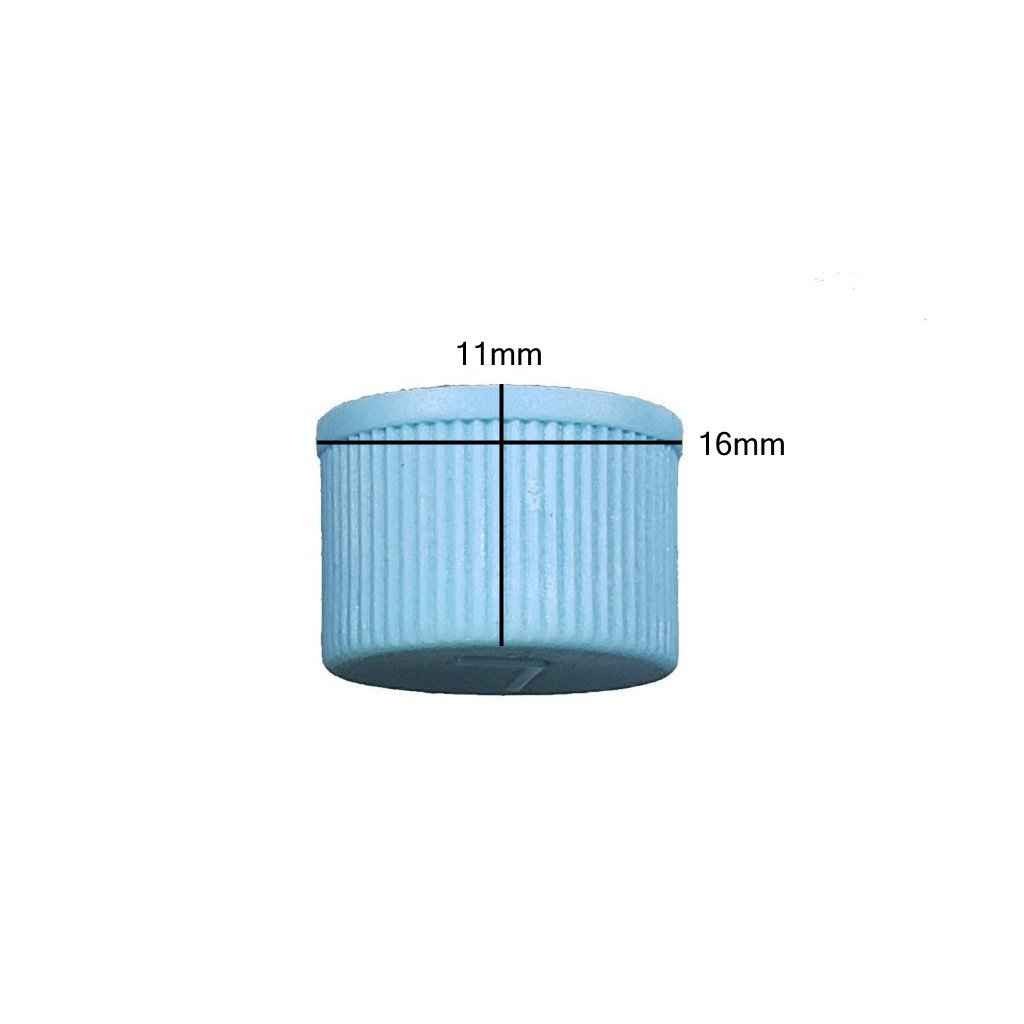 Measurements on AC Service Cap R134a - Blue Low Side M9x1.0 