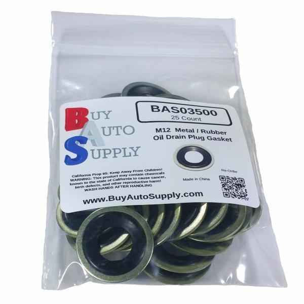 Bag of 25 Metal Rubber Oil Drain Plug Gaskets M12