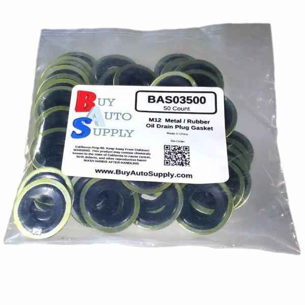 Bag of 50 M12 Metal Rubber Oil Drain Plug Gaskets