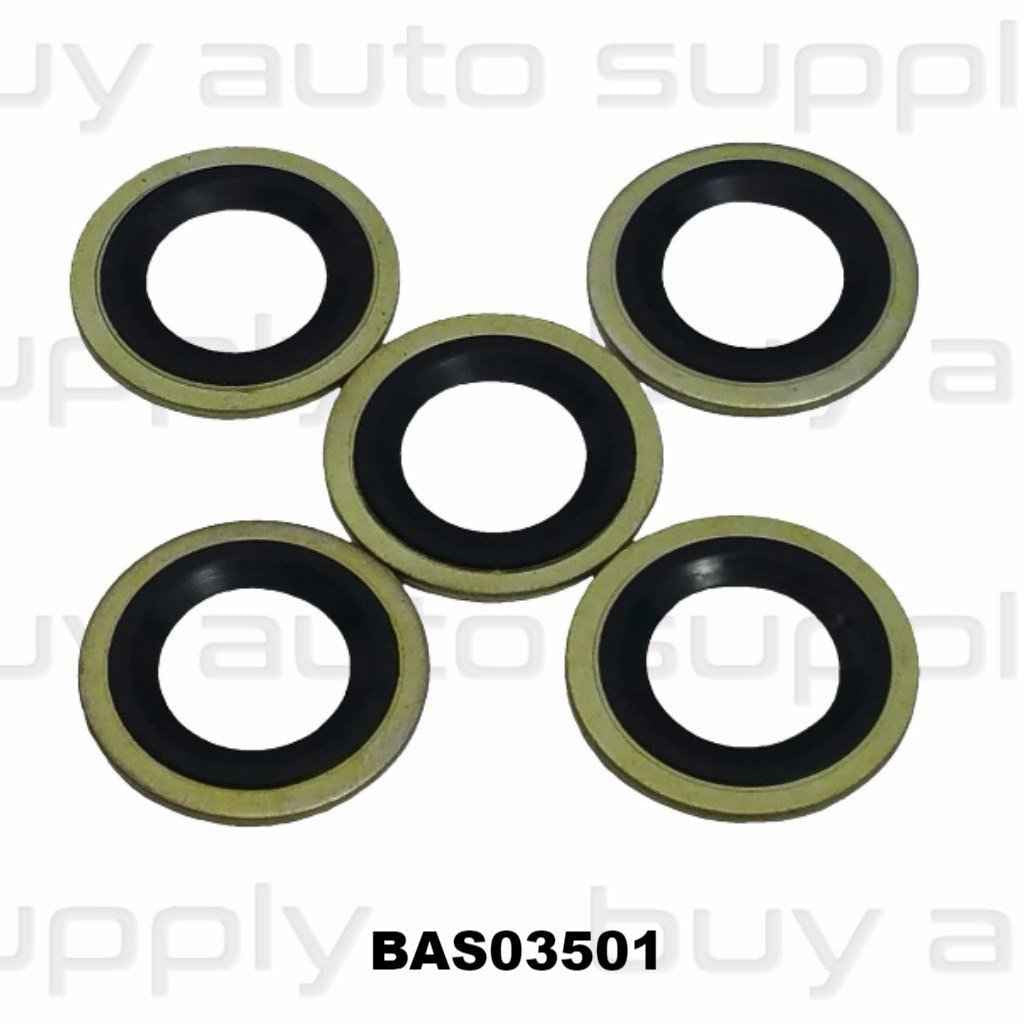 Metal Rubber Oil Drain Plug Gaskets M14 - BAS03501 - Interchange 097-025,  7041953 