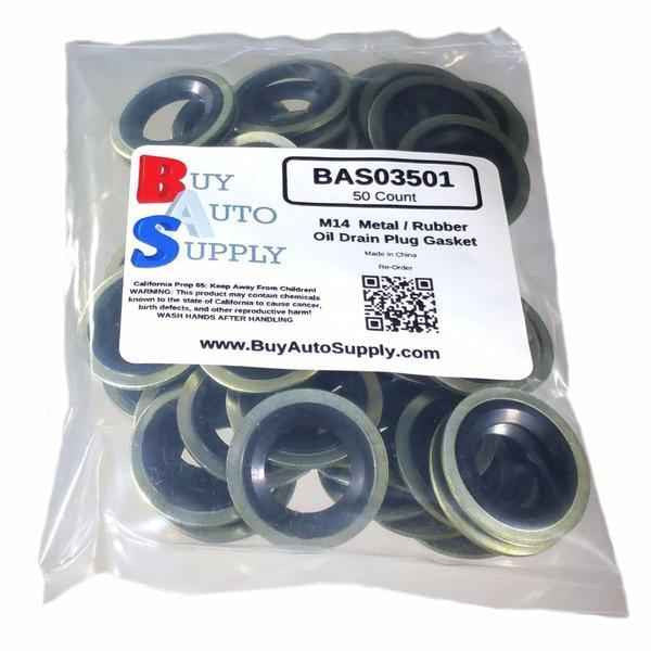 Bag of 50 M14 Metal Rubber Oil Drain Plug Gaskets