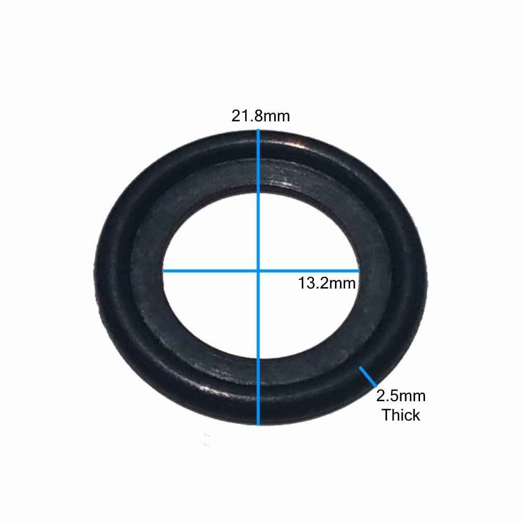Measurements on Rubber Oil Drain Plug Gasket - M14