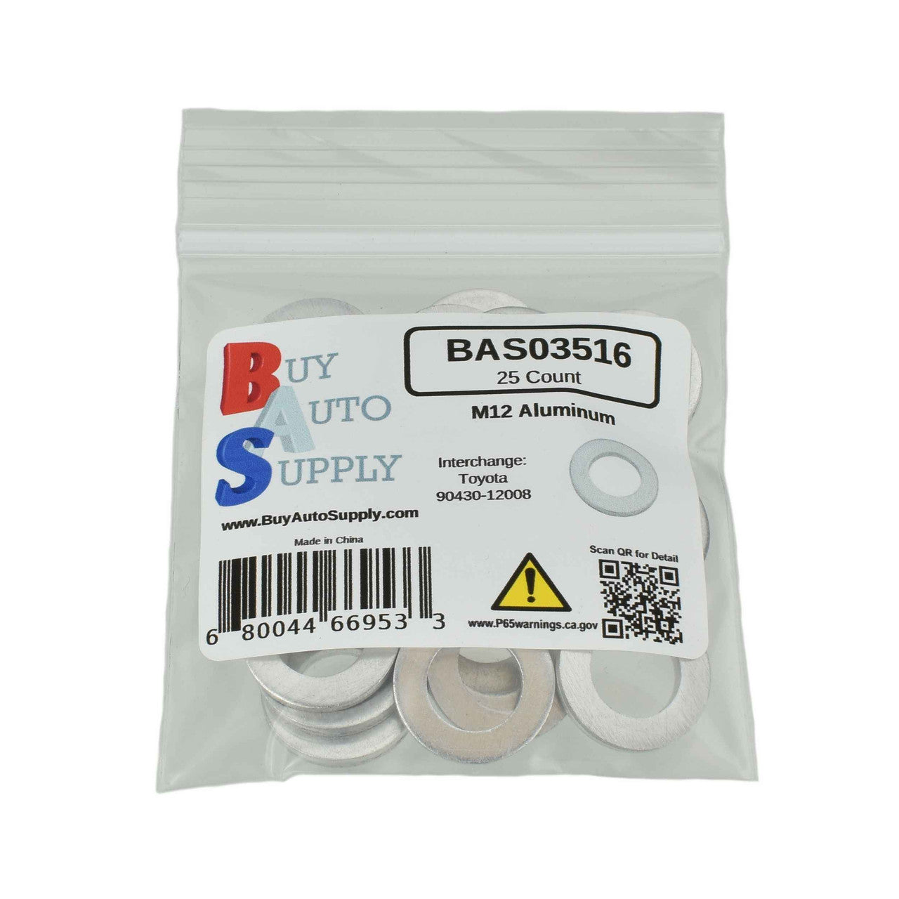 BAS03516 - M12 Toyota Style Aluminum Drain Plug Gasket