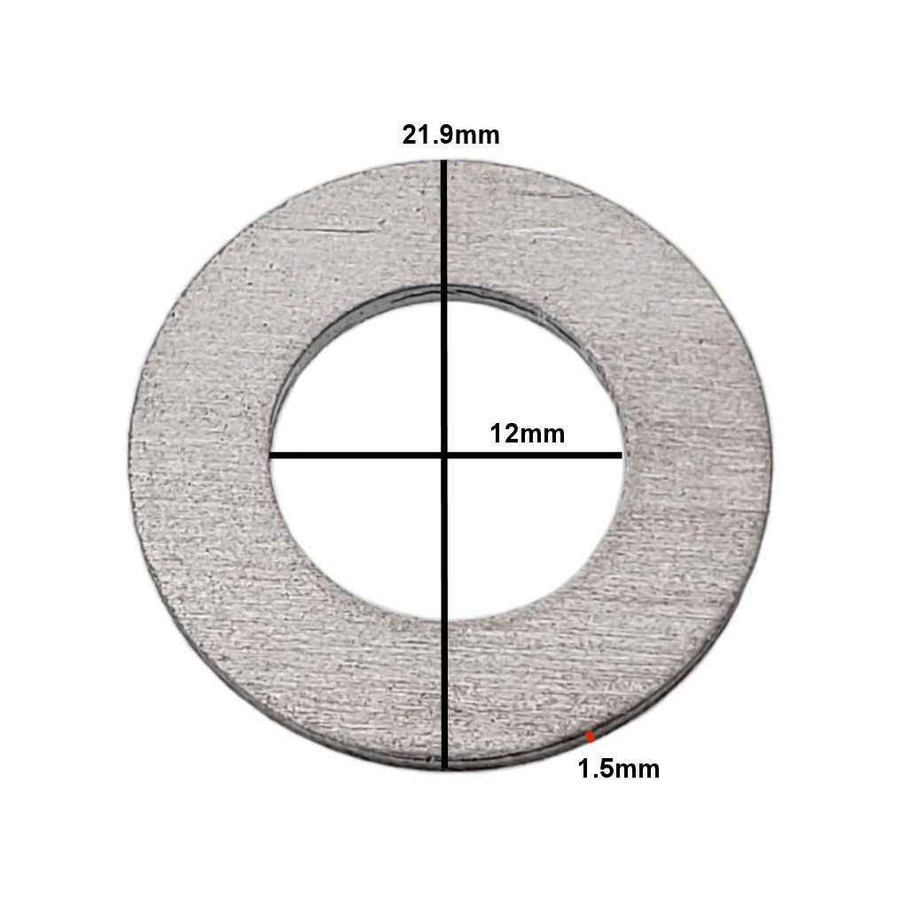 Measurements on M12 Toyota Style Aluminum Drain Plug Gasket