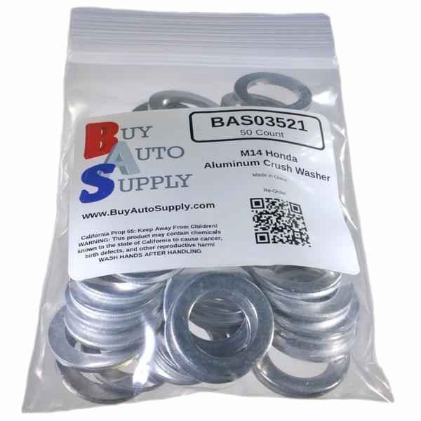 Bag of 50 M14 Honda Style Aluminum Drain Plug Gaskets