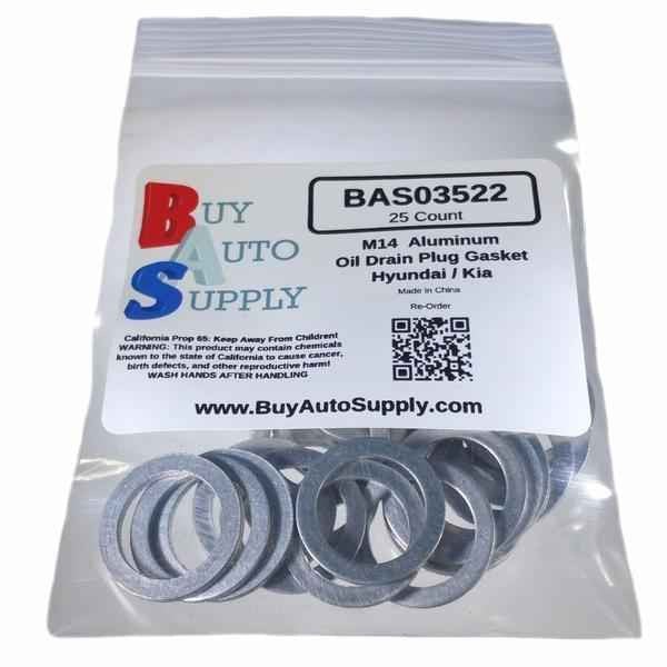 Bag of 25 M14 Hyundai / Kia Style Aluminum Drain Plug Gaskets