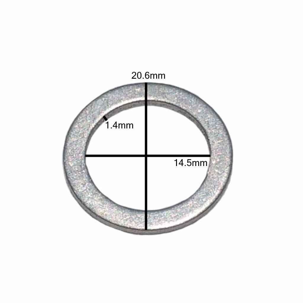 Measurements on Oil Drain Plug Gasket - M14 Hyundai / Kia Style Aluminum