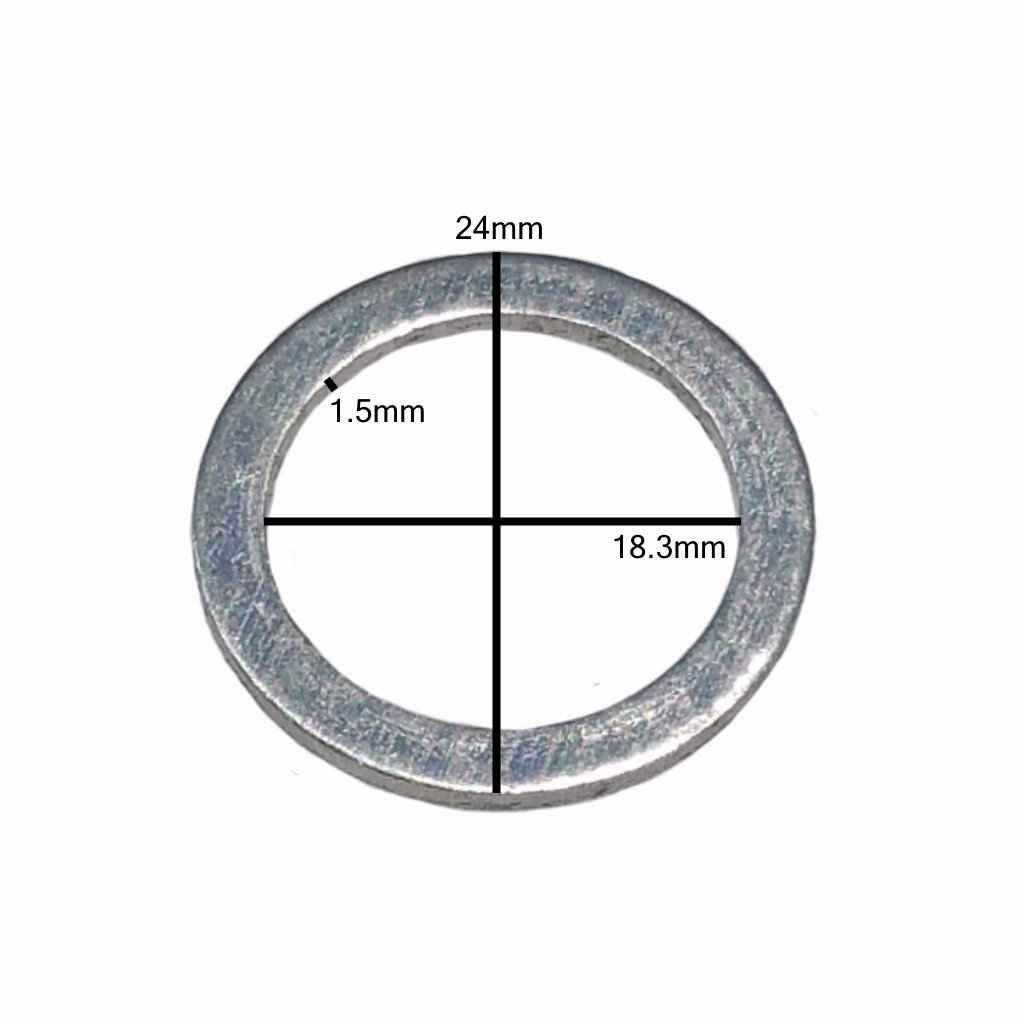 Measurements on Volvo Style Aluminum Drain Plug Gasket M18