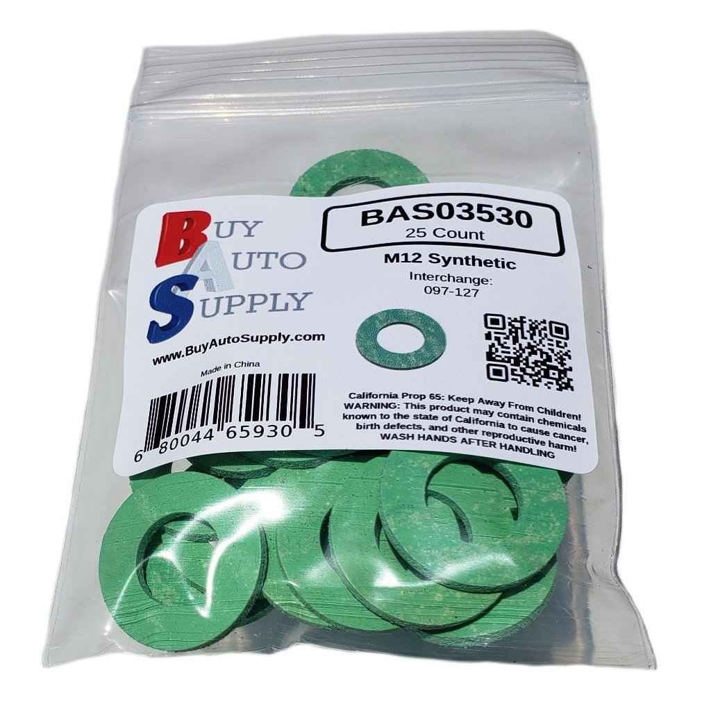 Bag of 25 Green Synthetic Drain Plug Gaskets M12