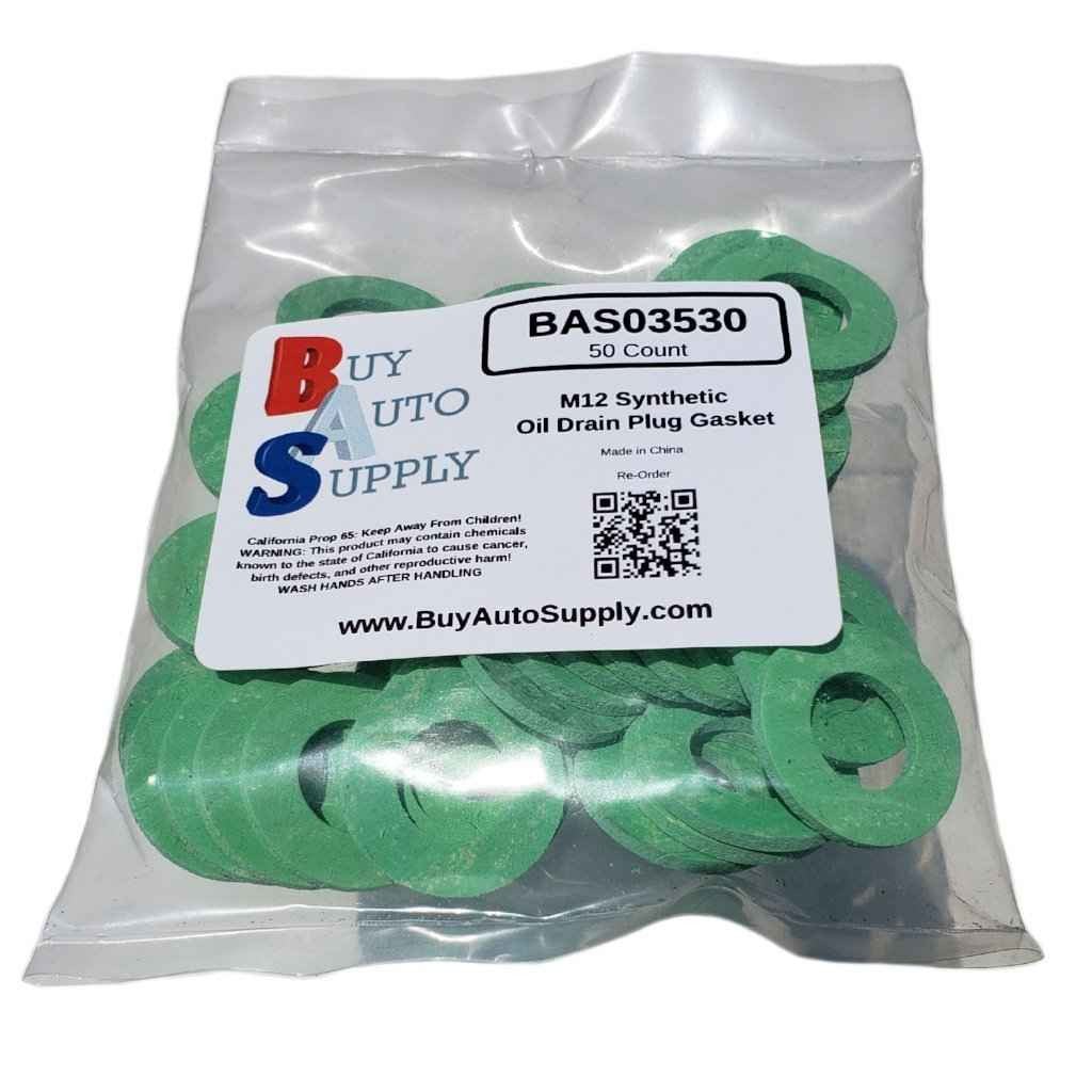 Bag of 50 Green Synthetic Drain Plug Gaskets M12
