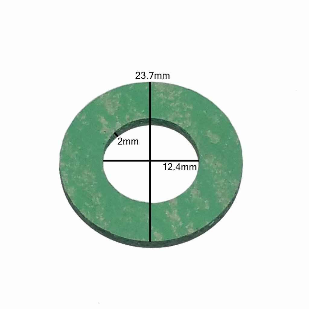 Measurements on Green Synthetic Drain Plug Gasket M12