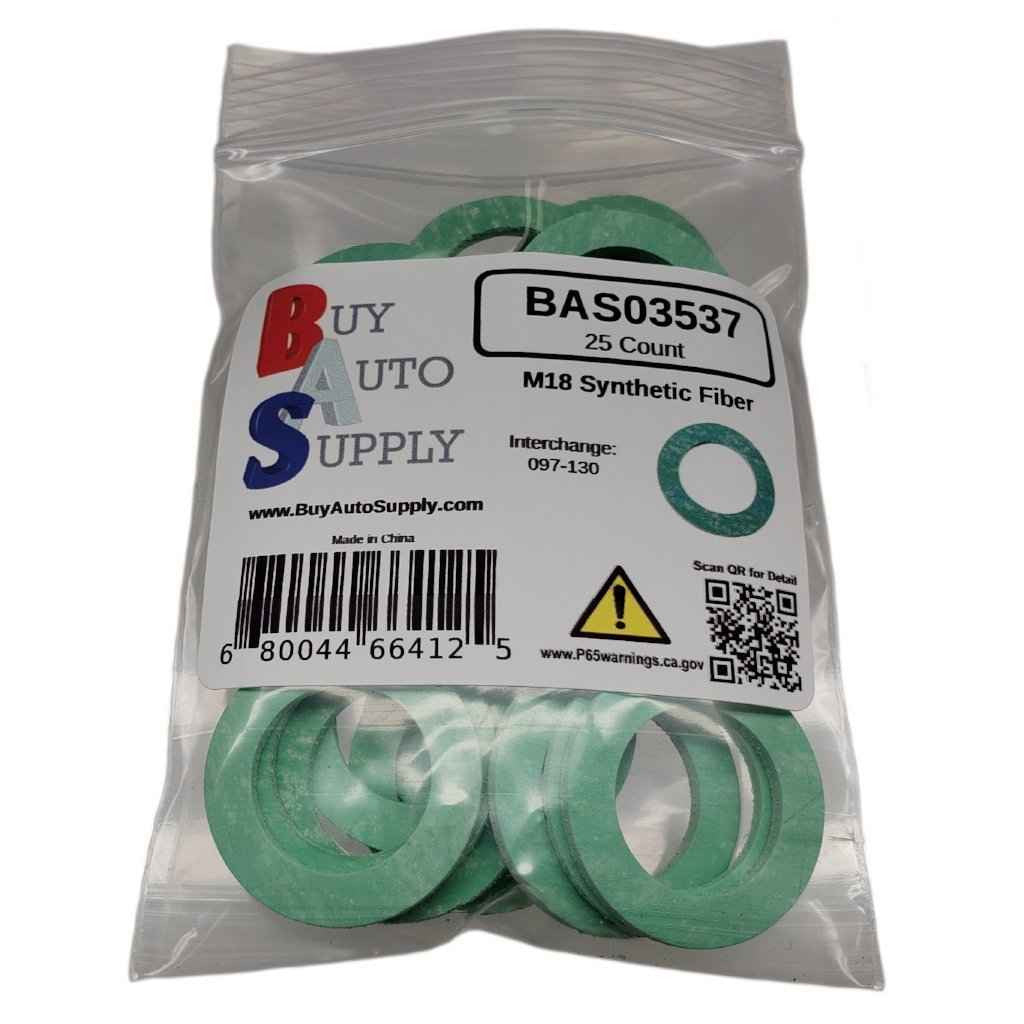 Bag of 50 M18 Synthetic Fiber Drain Plug Gasket - Interchanges: Dorman 097-130, Toyota 90430-18013, 90430-18023, 90430-18024, 90430-18026, 90430-18244