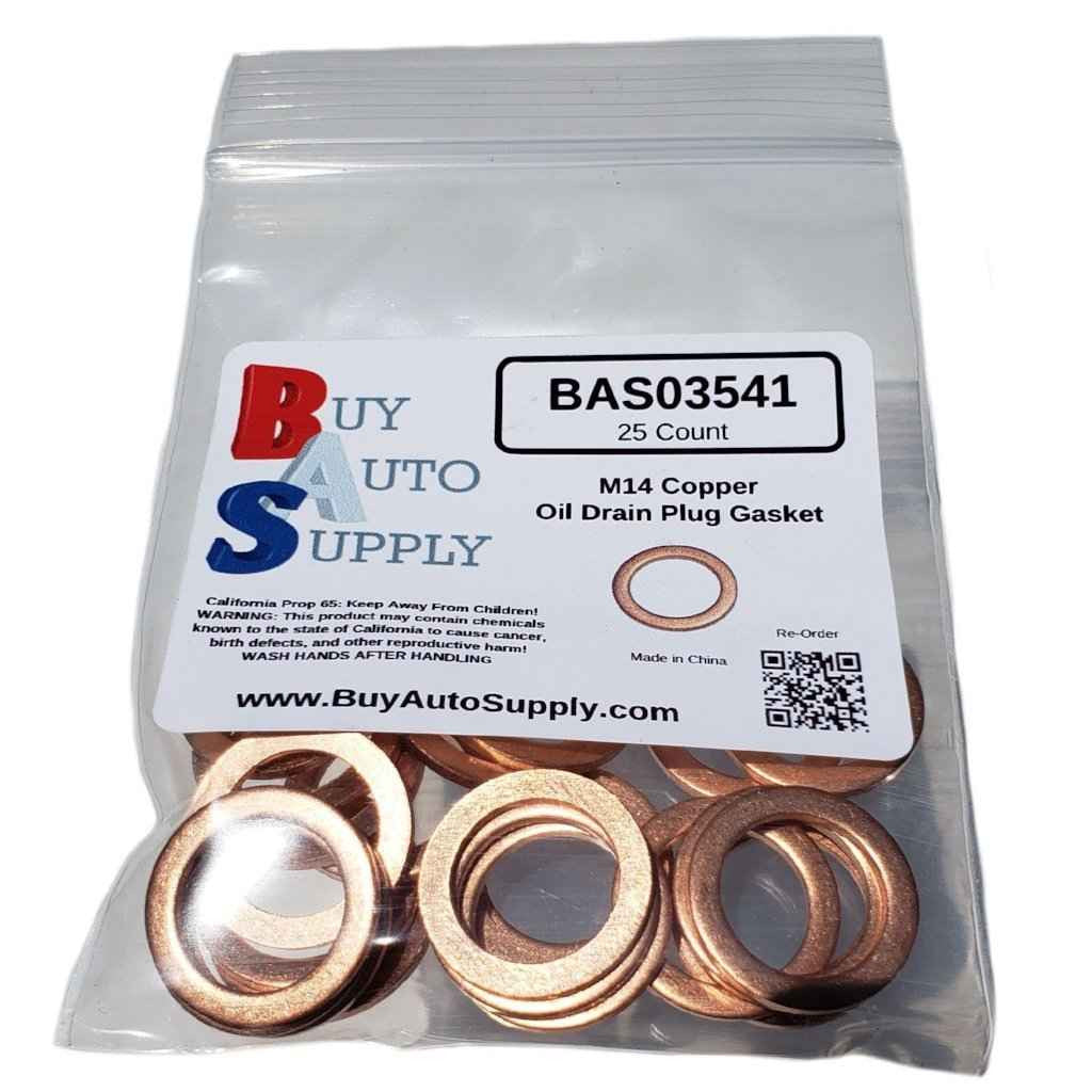 Bag of 25 Copper Oil Drain Plug Gaskets M14