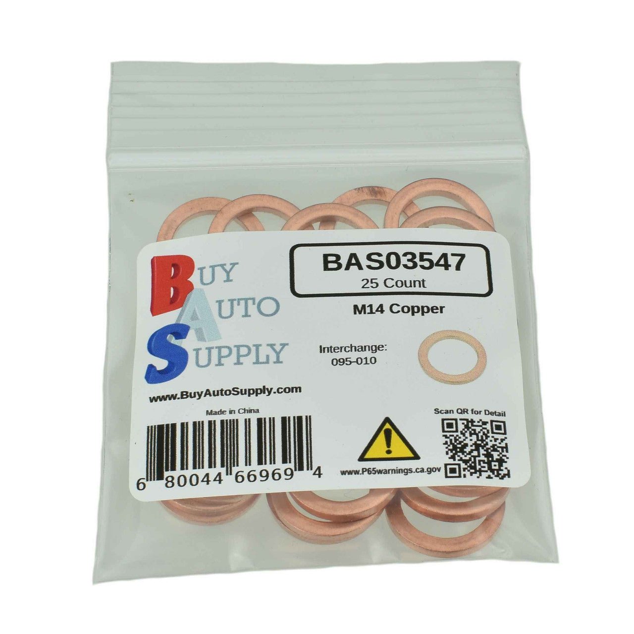 BAS03547 - M14 Copper Drain Plug Gasket - Buy Auto Supply