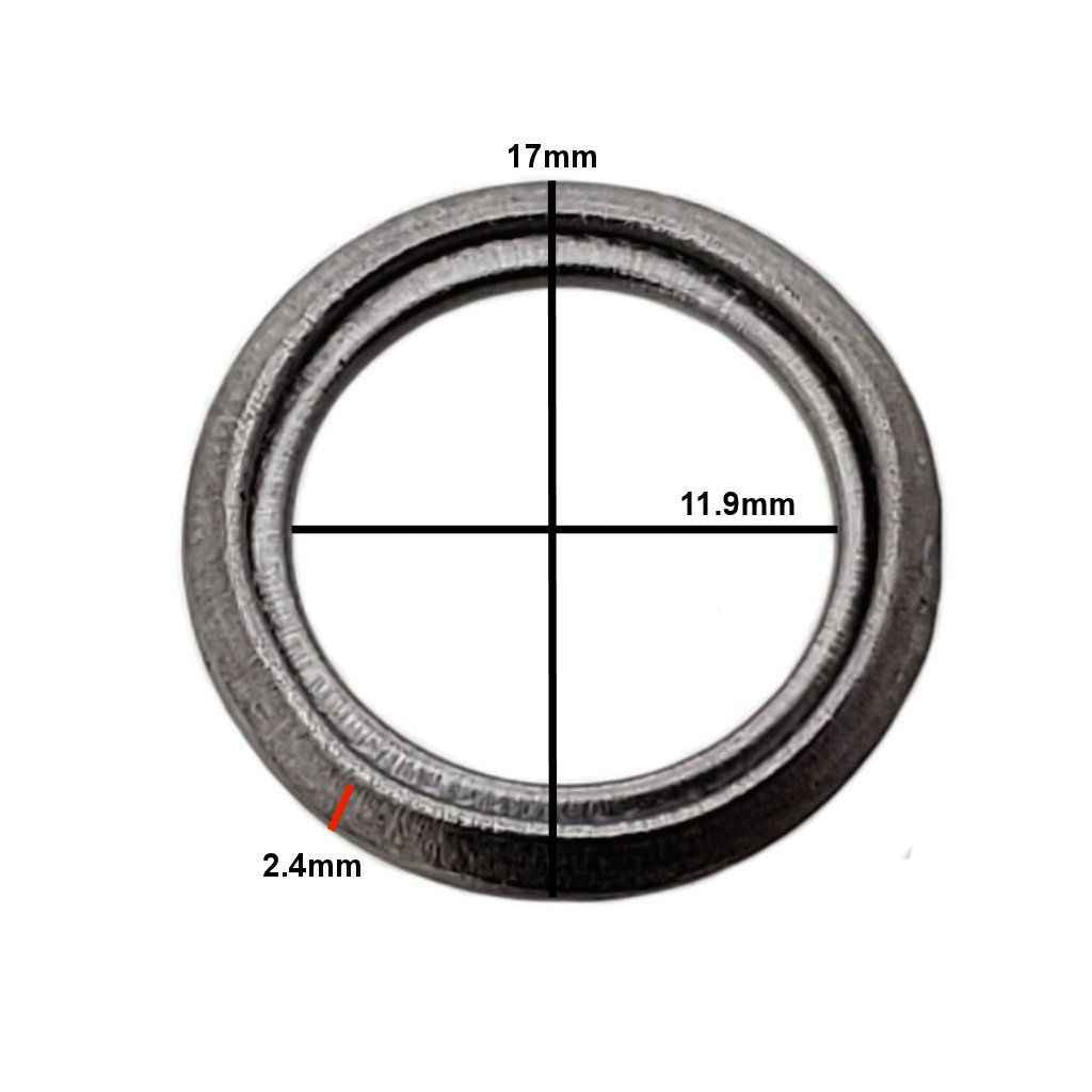 Measurements on M12 Toyota Style Crush Drain Plug Gasket - Interchanges: Toyota 35178-30010