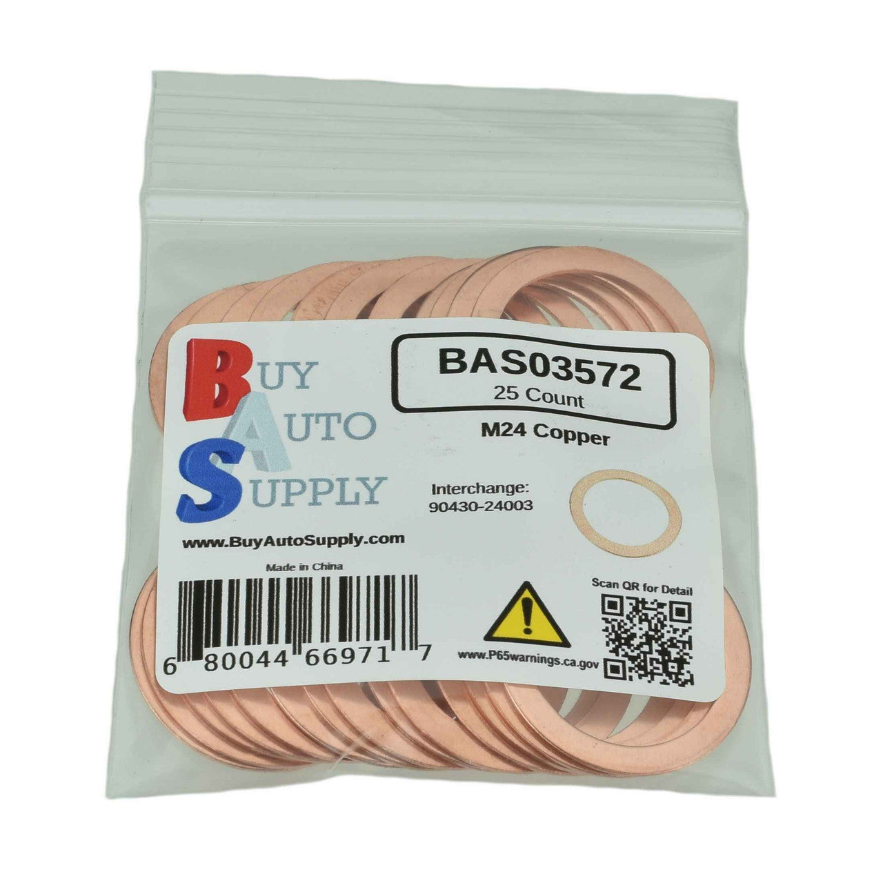 BAS03572 - M24 Toyota Style Copper Drain Plug Gasket