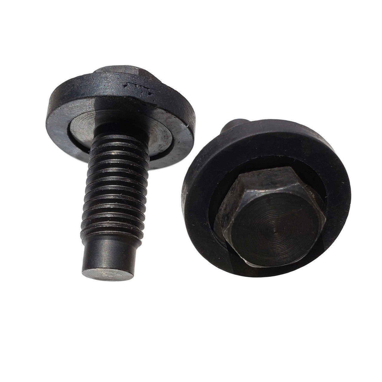 Oil Drain Plug Pilot Point W/Gasket M12-1.75, Head Size 15mm - Interchanges:  Dorman 090-153 / Ford 1W4Z-6730-BA, XW4Z-6730-BA / Mazda AJ0310404 / Napa 7041377