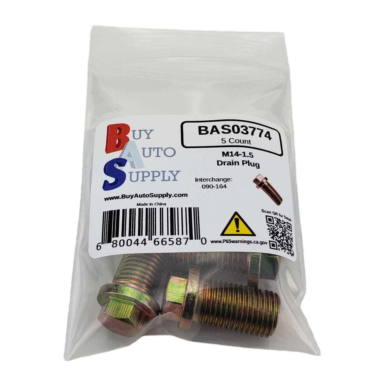 BAS03774 - M14-1.5 Drain Plug - Buy Auto Supply - 5 Pack
