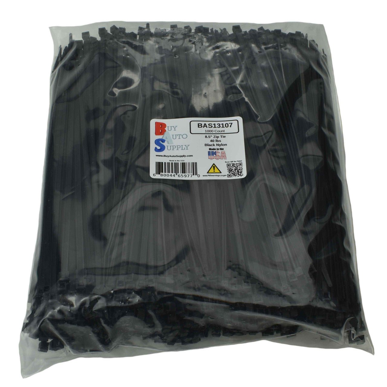 BAS13107 -USA Made- 8.5 Inch Zip Tie (40 Lbs) - Buy Auto Supply
