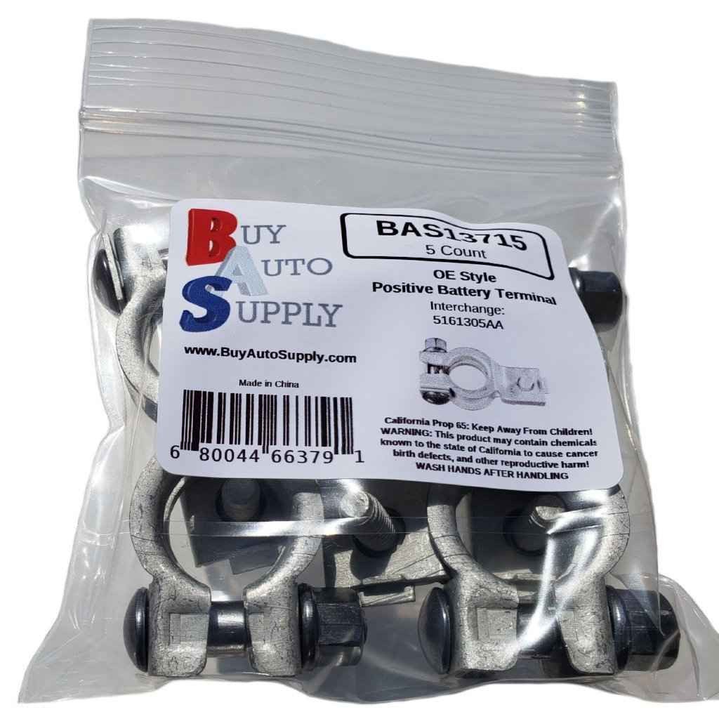 Bag of 5 Positive Top Mount Battery Terminal - Chrysler, Dodge, Jeep, Ram Style - Interchanges 5161305AA
