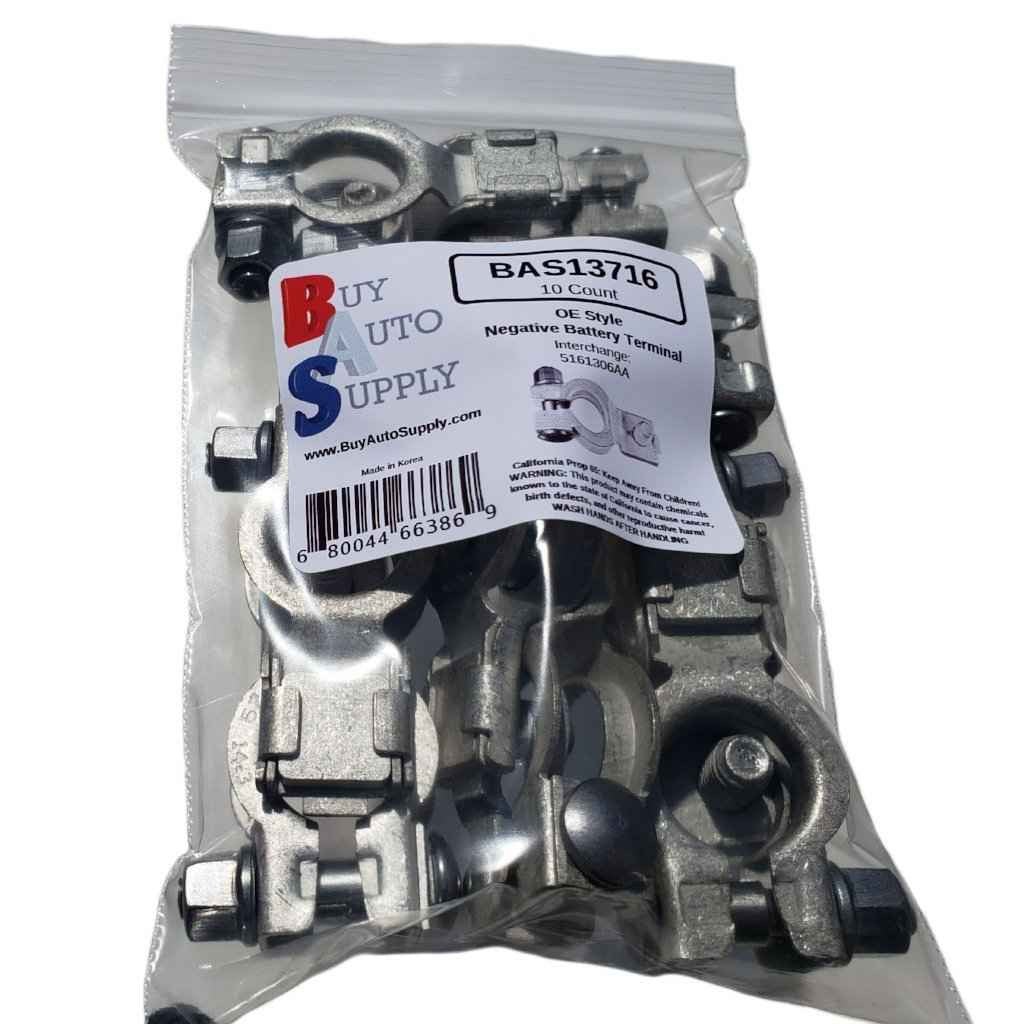 Bag of 10 Negative Top Mount Battery Terminal - Chrysler, Dodge, Jeep, Ram Style - Interchanges 5161306AA