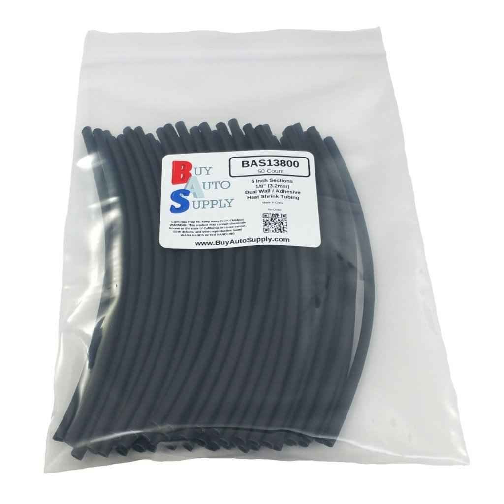 Bag of 50 Black 1/8 inch 3:1 Dual Wall Heat Shrink Tube