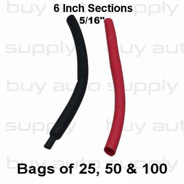 5/16" 3:1 Dual Wall Heat Shrink Tube - 6 Inch Lengths - Adhesive Lined - Red and Black