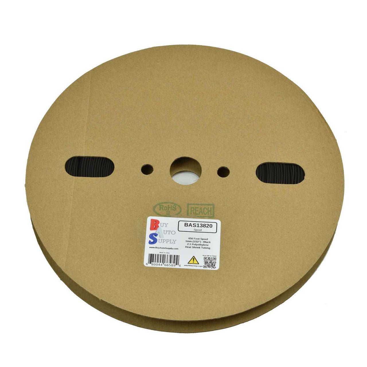 1.0mm - 2:1 Heat Shrink Tube Roll - Black 656 Foot (200 Meters) Wholesale Bulk Roll Pricing