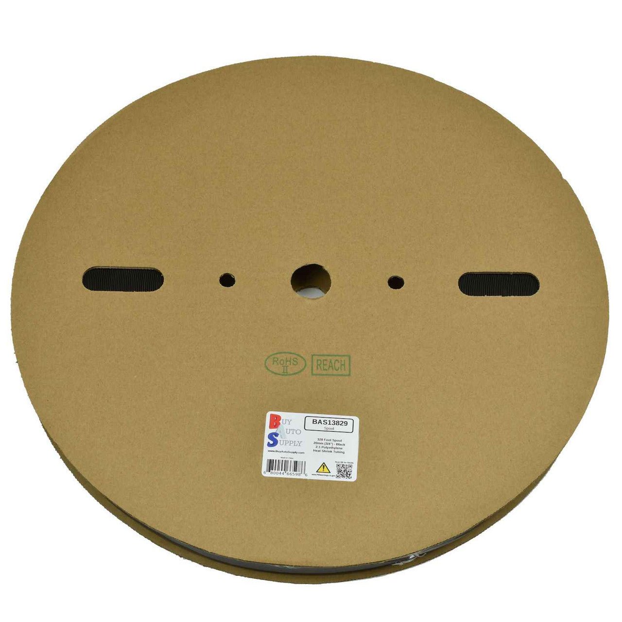 Roll of 20mm - 2:1 Heat Shrink Tube - Black 328 Foot (100 Meters) Wholesale Bulk Roll Pricing