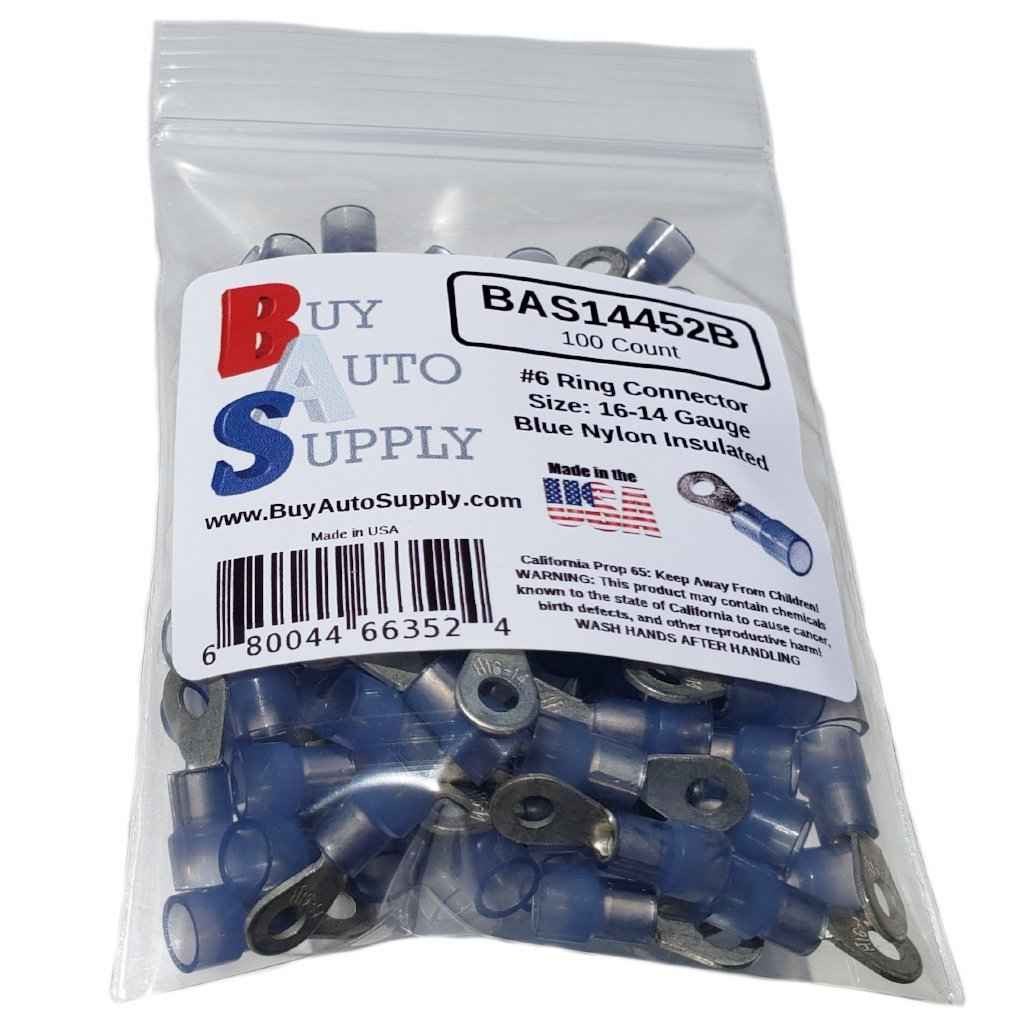 Blue Nylon Ring Connectors 16-14 (#6 Stud)