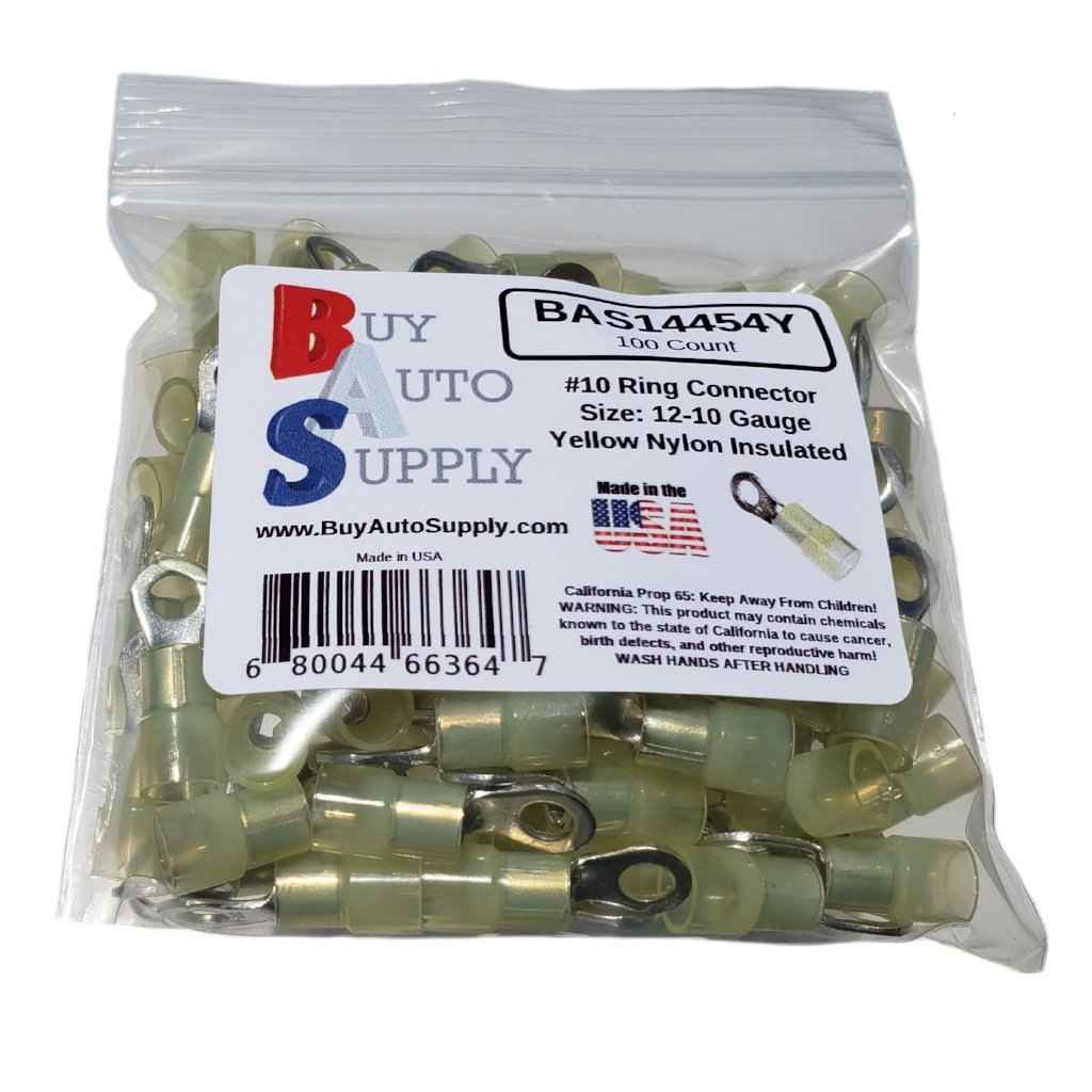 Yellow Nylon Ring Connectors 12-10 (#10 Stud)