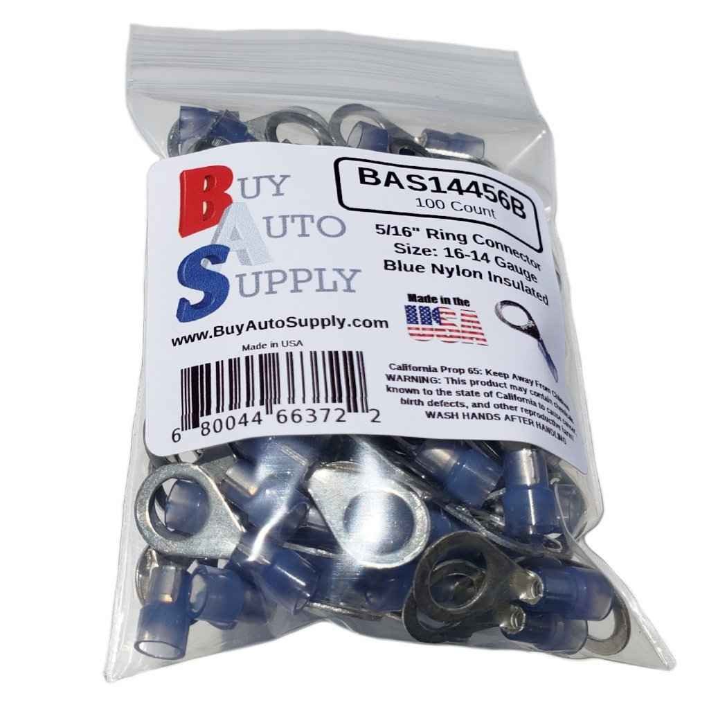 Blue Nylon Ring Connectors 16-14 (5/16" Stud)