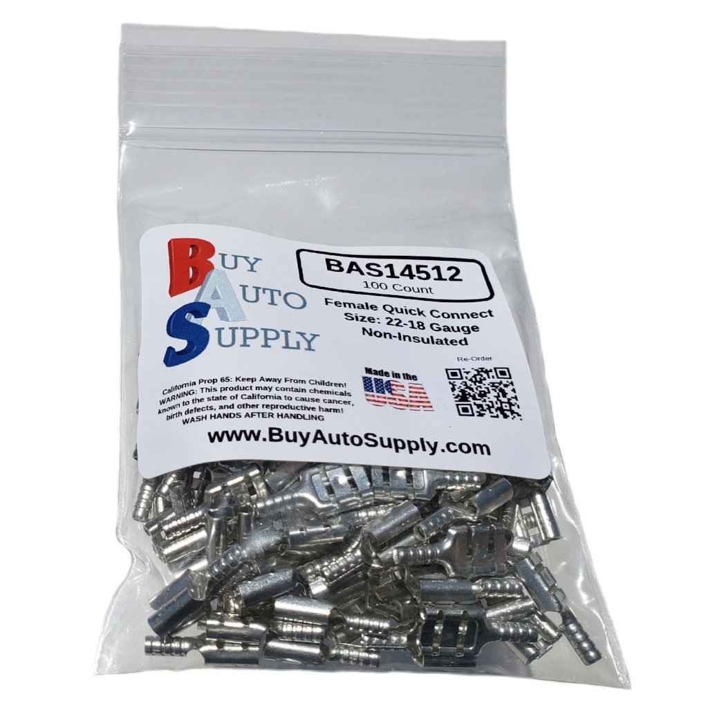 Female Quick Connect Spade Terminals (Non-Insulated) 22-18
