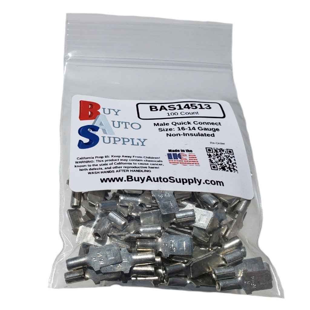 Male Quick Connect Spade Terminals (Non-Insulated) 16-14 AWG