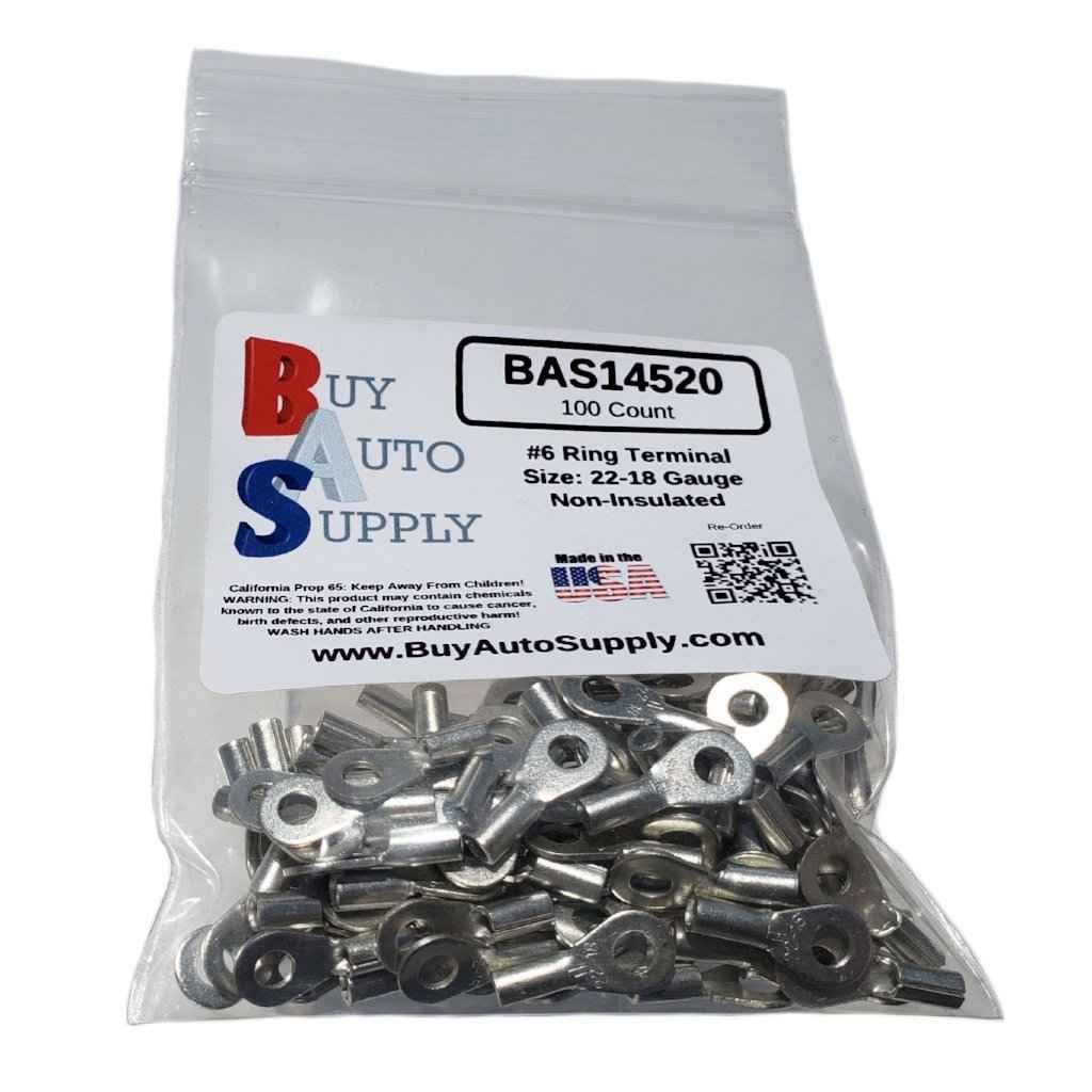 リン ページ BAS14520 - Naked Ring Terminal (#6 Stud) -Wire size 22-18 – Buy