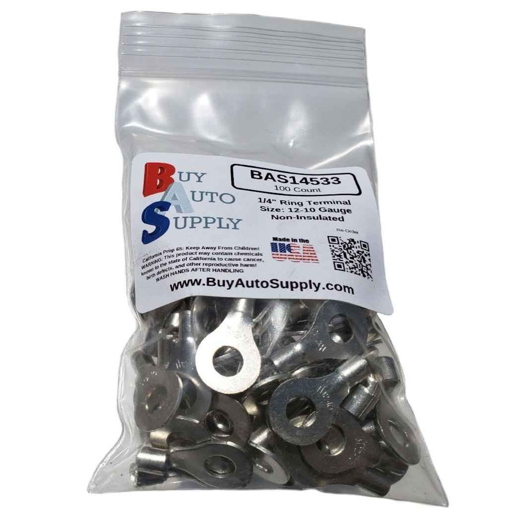 Ring Terminals Non Insulated (1/4" Stud) 12-10