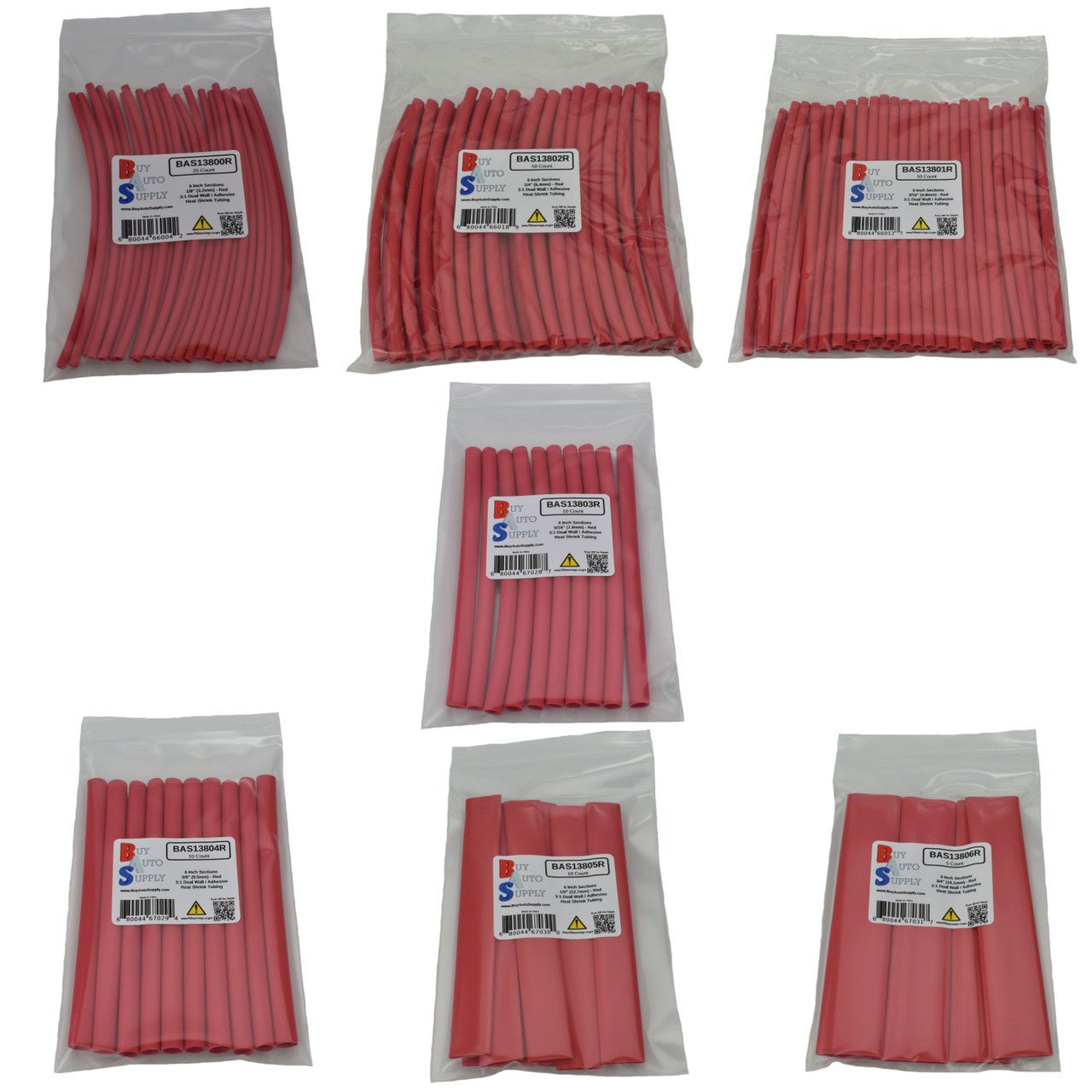 ASK13801 3:1 Red Dual Wall Adhesive Lined Heat Shrink Tube - Starter Kit - Buy Auto Supply - Items