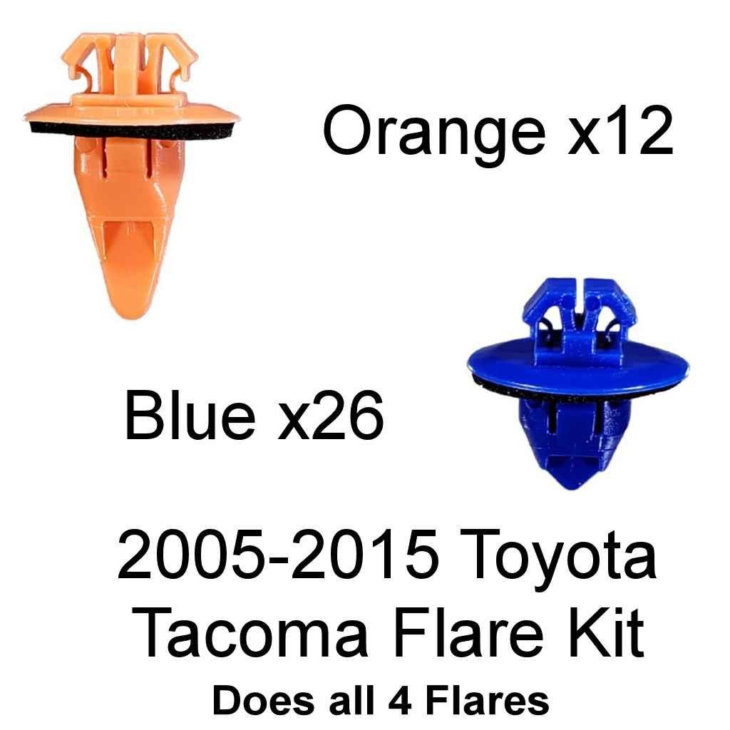 2005-2015 Toyota Flare Clip Kit. Contains clips to install all 4 flares. Interchanges: 75495-35010 / 75396-35020