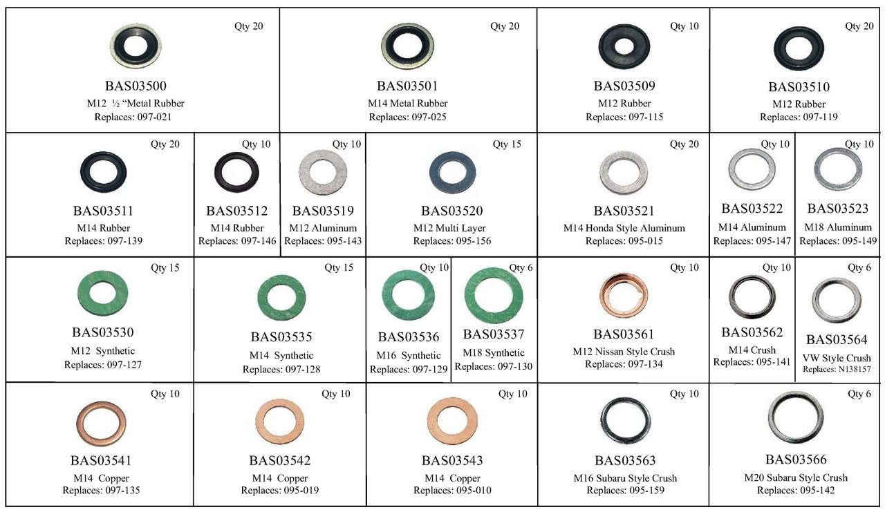 Part # APC93000 - Oil Drain Plug Gasket Master Kit - Insert