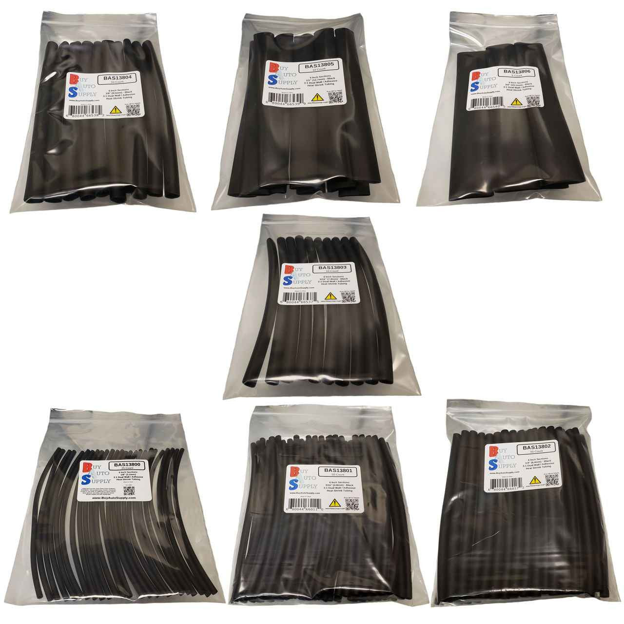 Contents of 3:1 Dual Wall Adhesive Lined Heat Shrink Tube - Starter Kit
